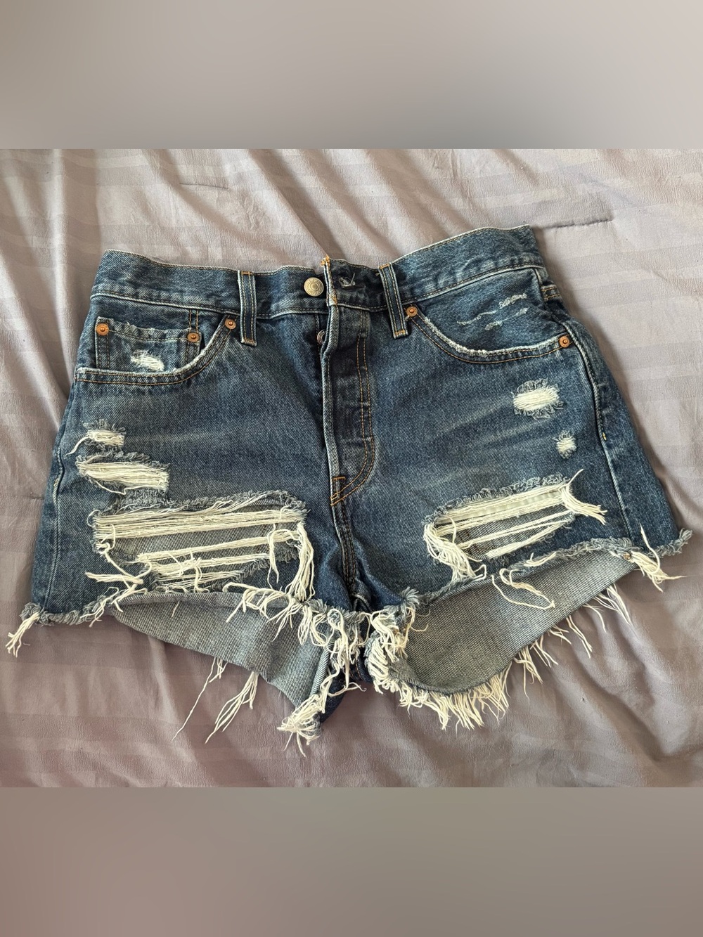 Levi’s 501 blue denim shorts